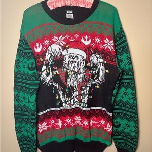 Star Wars Festive Green and Red Crewneck Sweater